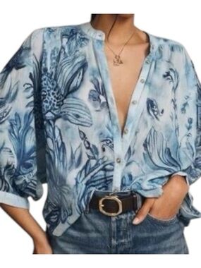 Anthropologie Pilcro Sydney Batwing Floral Blouse